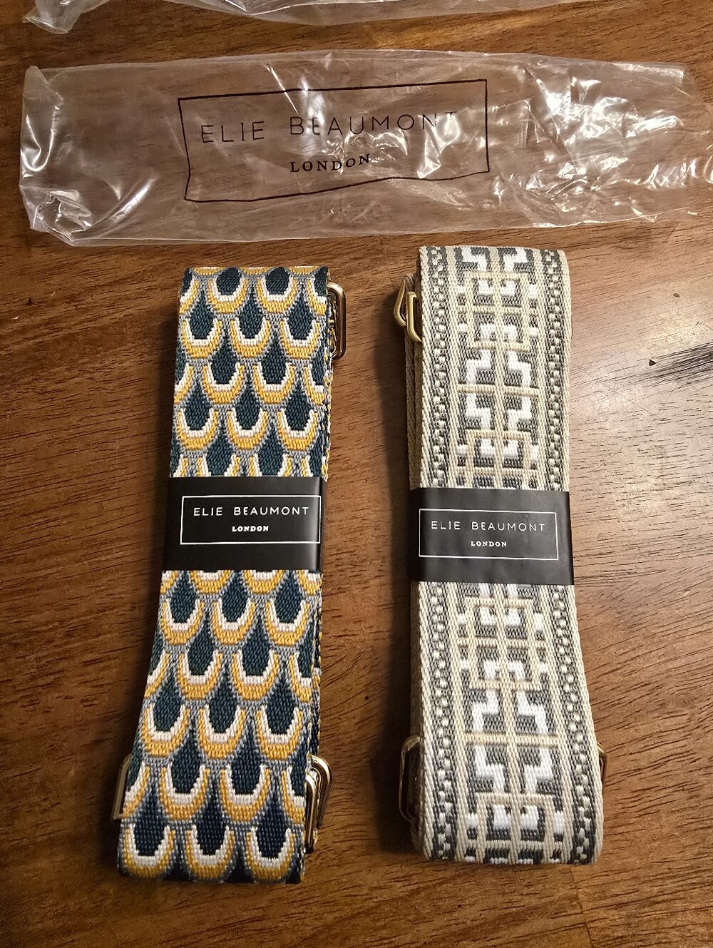 Elie Beaumont - Two Crossbody Purse Bag Straps - Teal Peacock & Tapestry